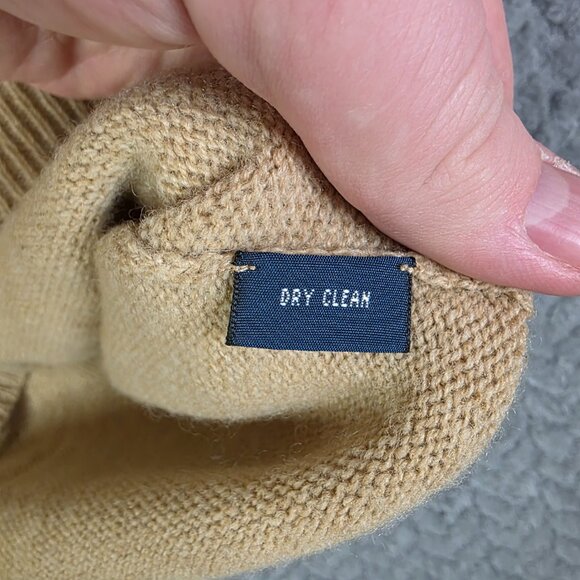 Polo Ralph Lauren 100% Lambswool V-Neck Sweater Men’s Size L Beige Camel Knit Pu - Picture 6 of 7